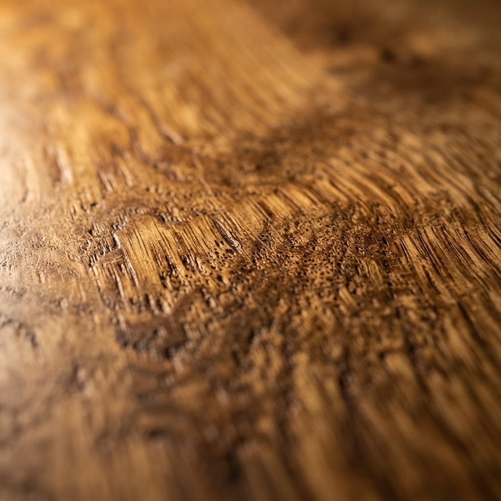 Close-up of rich oak timber grain